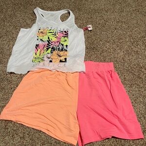 Justice Tropical Tank and Shorts Set